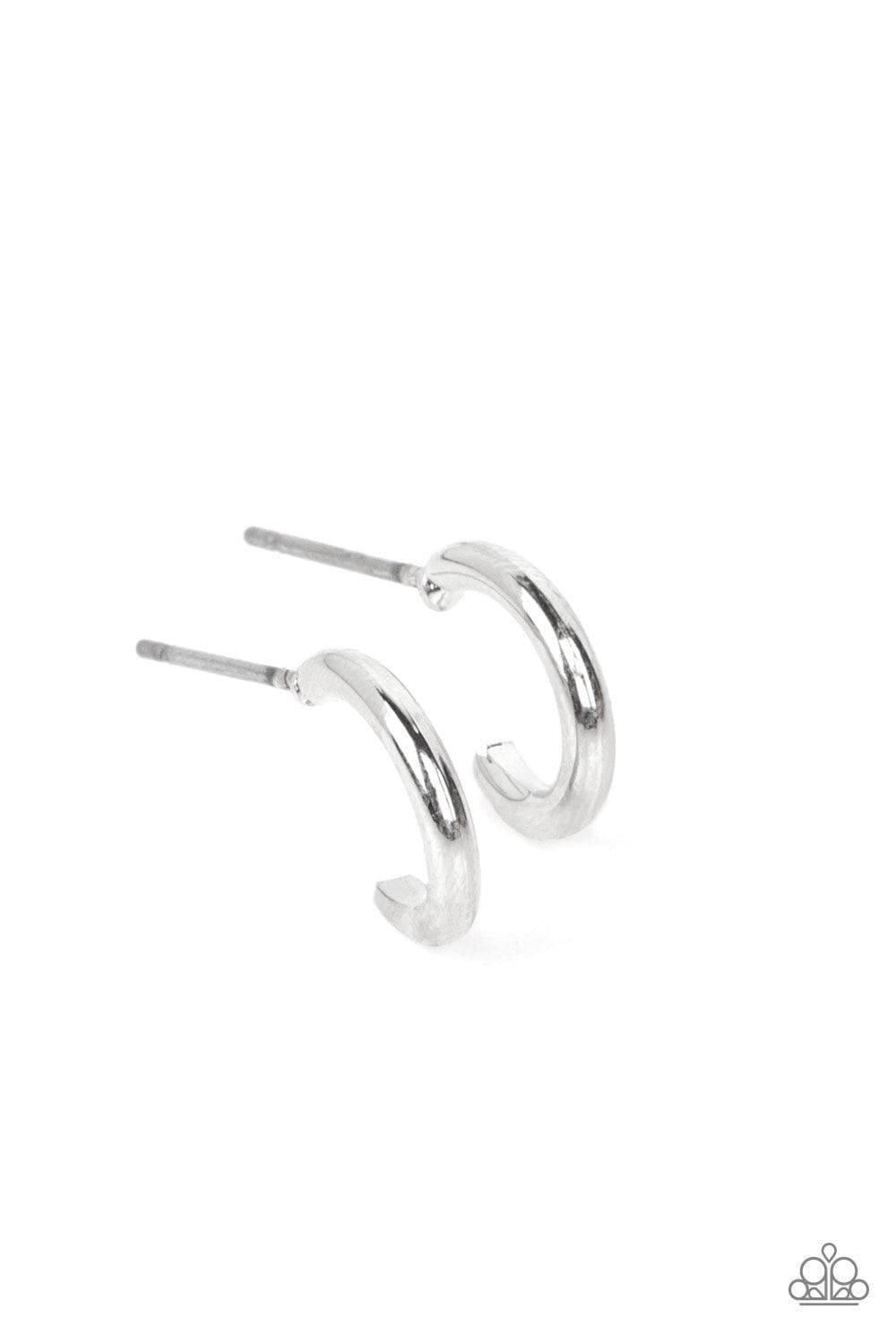 Paparazzi Accessories - Skip The Small Talk - Silver Small Hoop Earrings - Bling by JessieK