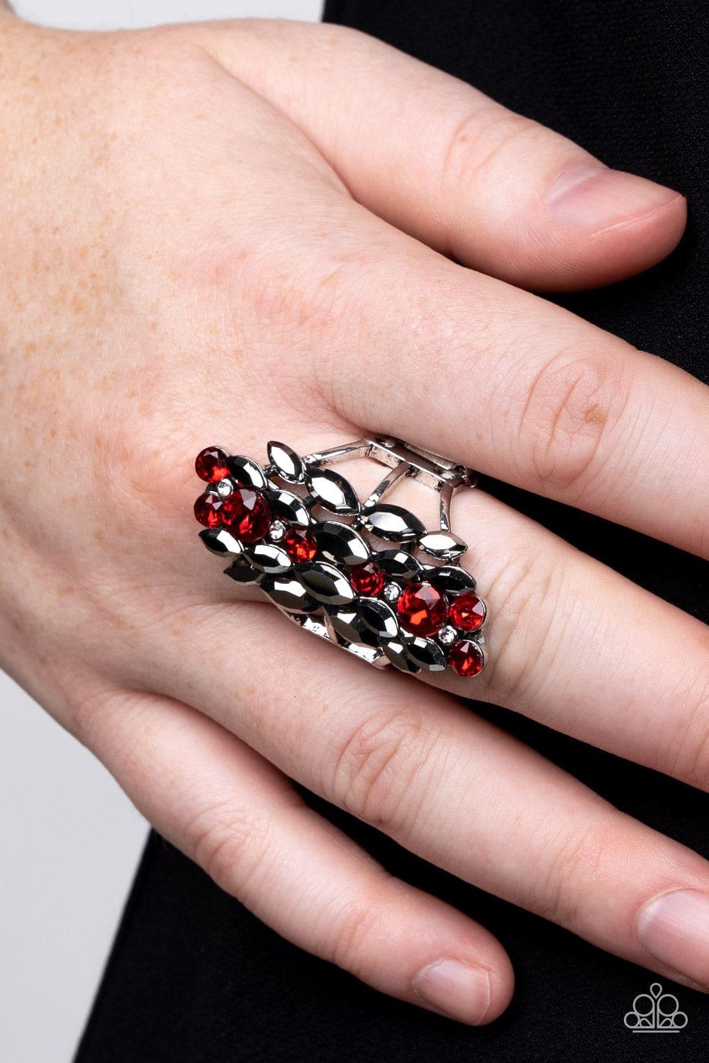 Paparazzi Accessories - Smoky Smolder - Red Ring - Bling by JessieK