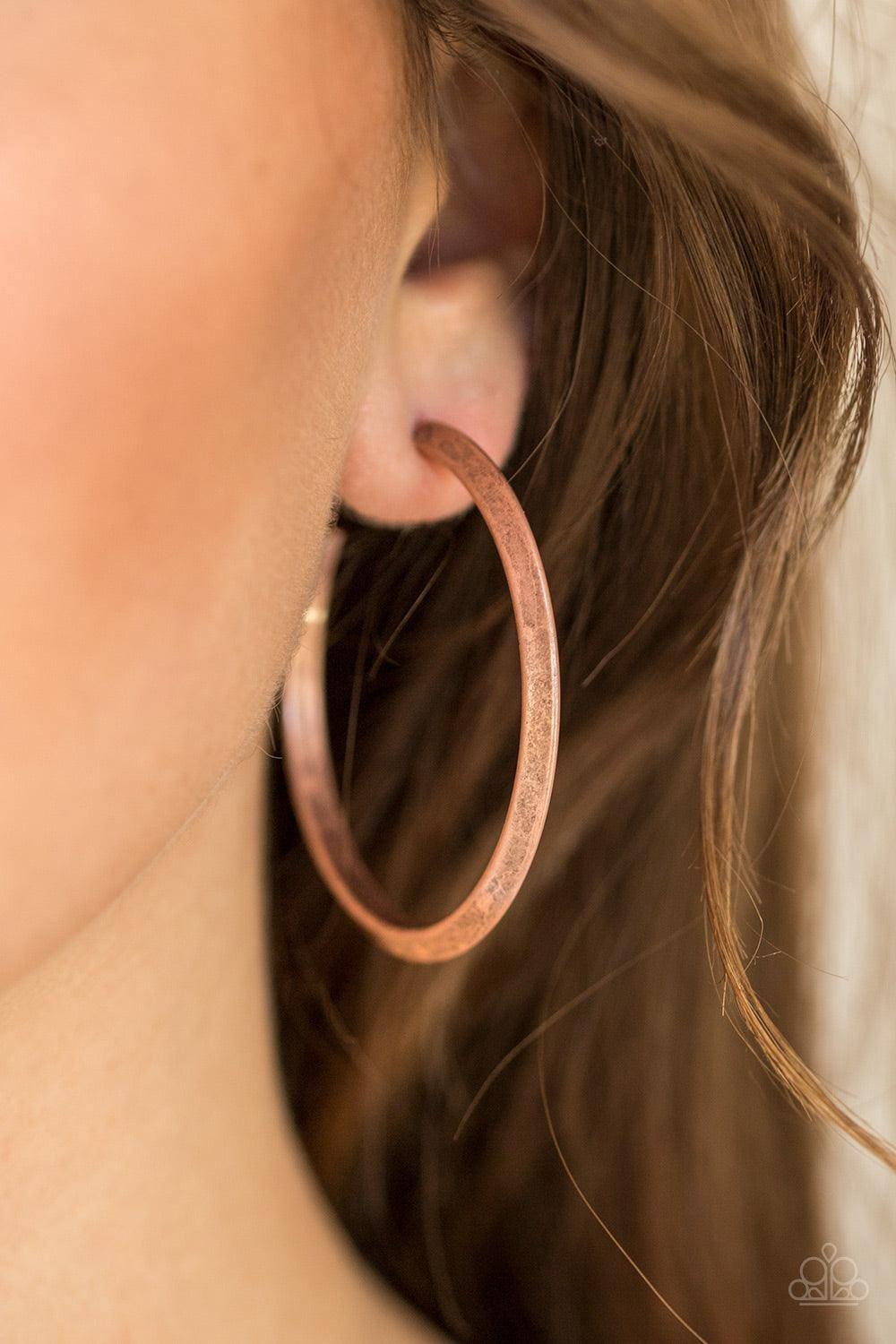Paparazzi Accessories - Some Like It Haute - Copper Hoop Earrings - Bling by JessieK