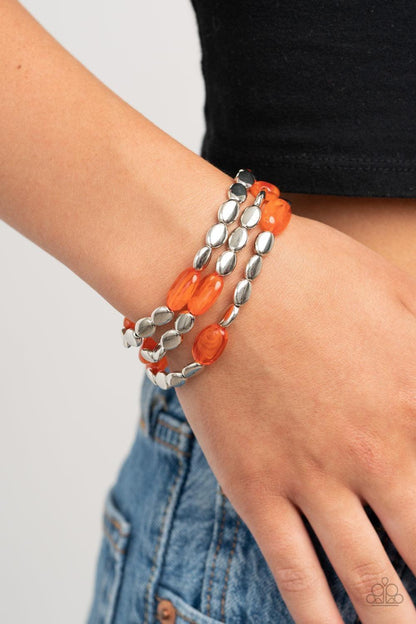 Paparazzi Accessories - Sorry To Burst Your Bauble - Orange Bracelet - Bling by JessieK