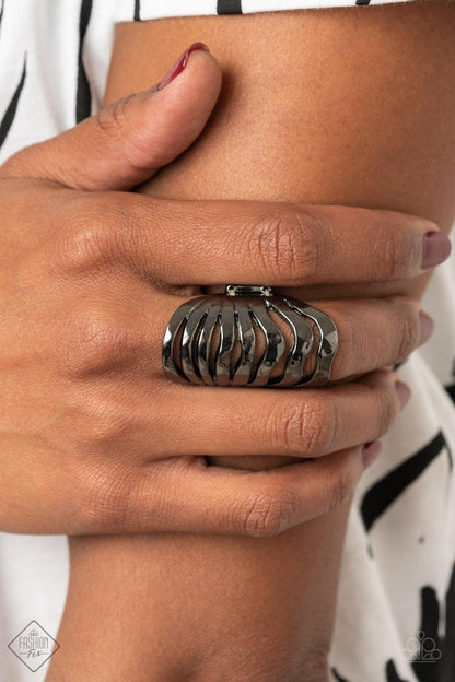 Paparazzi Accessories - Sound Waves - Black Ring - Bling by JessieK