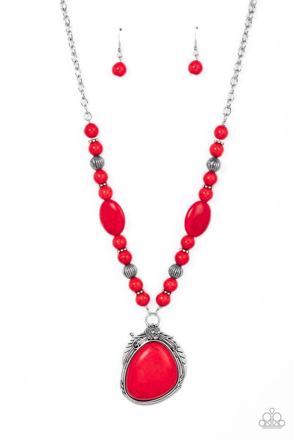 Paparazzi Accessories - Southwest Paradise - Red Necklace - Bling by JessieK