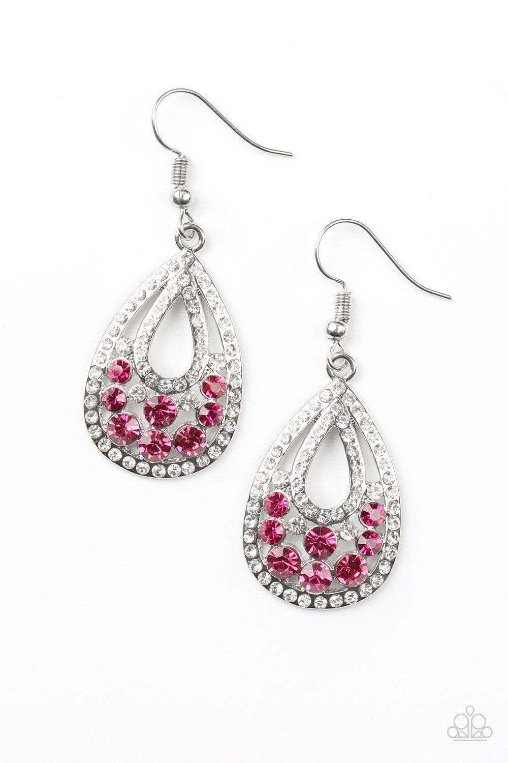 Paparazzi Accessories - Sparkling Stardom - Pink Earrings - Bling by JessieK