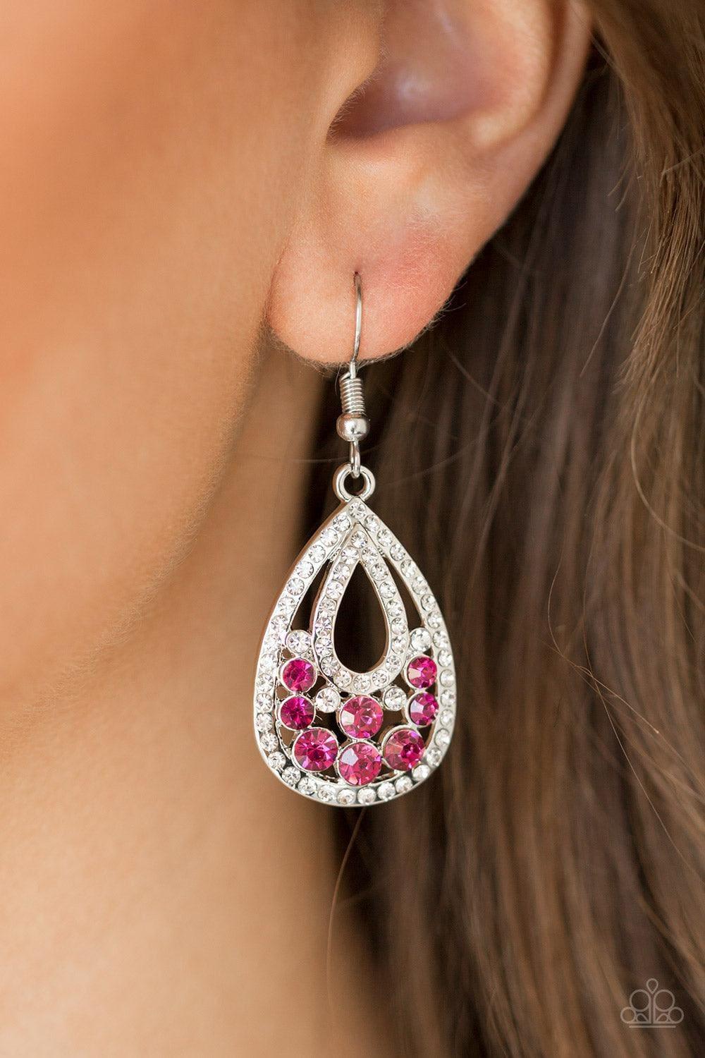 Paparazzi Accessories - Sparkling Stardom - Pink Earrings - Bling by JessieK