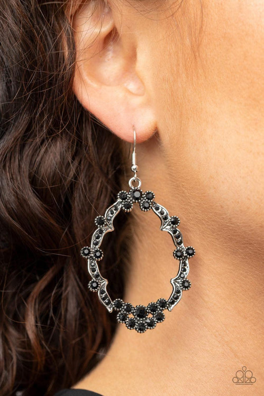 Paparazzi Accessories - Sparkly Status - Black Earrings - Bling by JessieK
