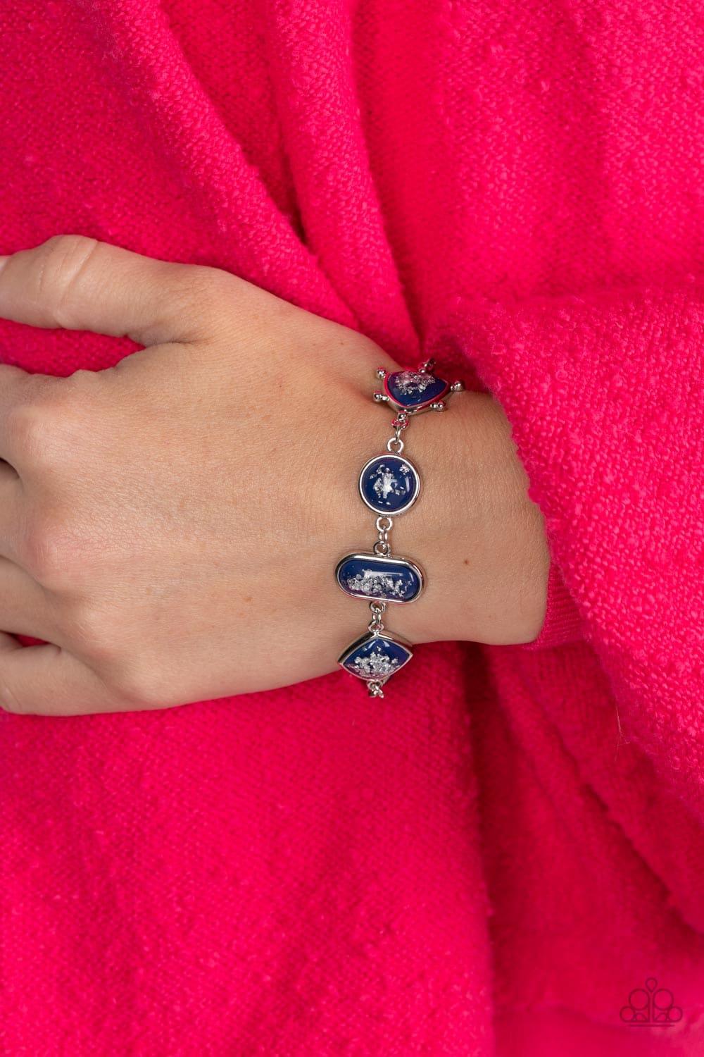 Paparazzi Accessories - Speckled Shimmer - Blue Bracelet - Bling by JessieK