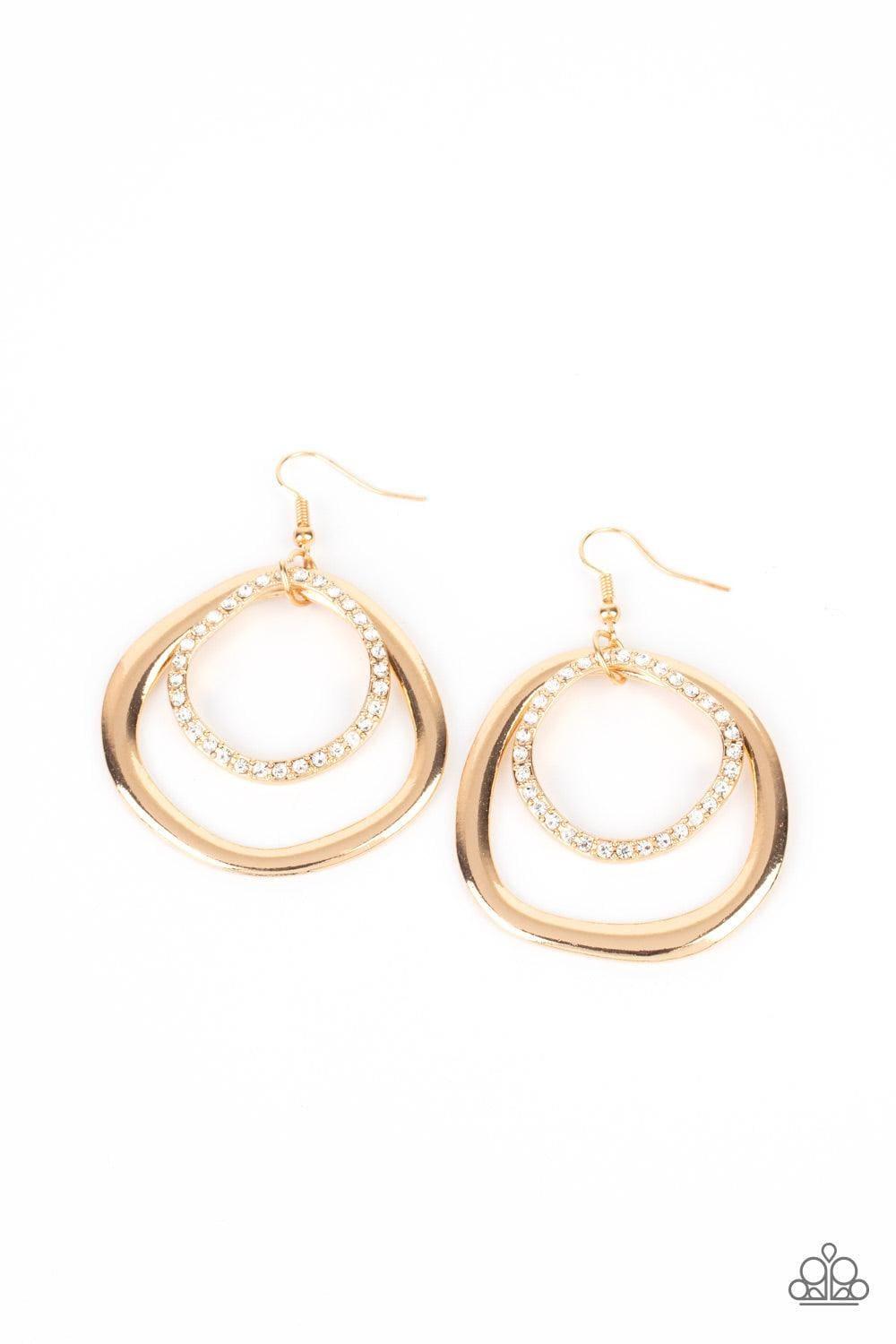 Paparazzi Accessories - Spinning With Sass - Gold Earrings - Bling by JessieK