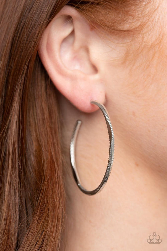 Paparazzi Accessories - Spitfire - Silver Hoop Earrings - Bling by JessieK