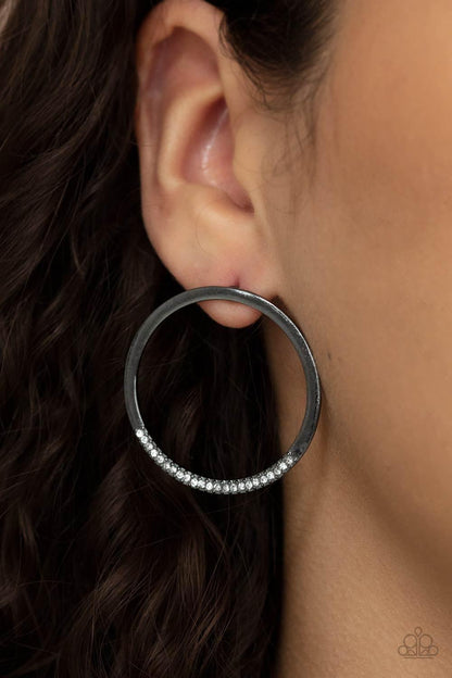 Paparazzi Accessories - Spot On Opulence - Black Post Earrings - Bling by JessieK