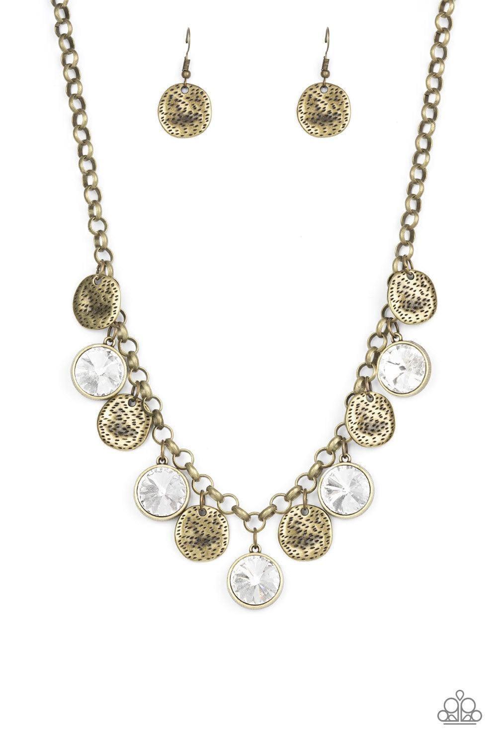 Paparazzi Accessories - Spot On Sparkle - Brass Necklace - Bling by JessieK