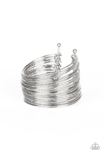 Paparazzi Accessories - Stacked To The Max - Silver Bracelet - Bling by JessieK