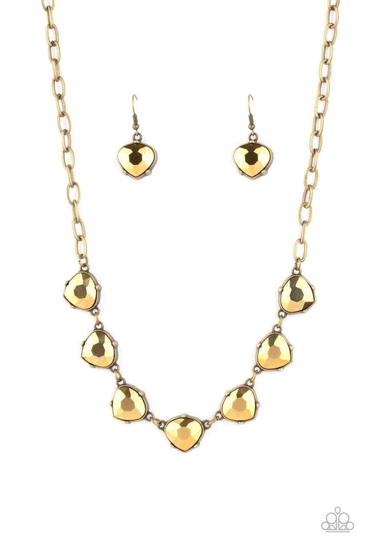 Paparazzi Accessories - Star Quality Sparkle - Brass Necklace - Bling by JessieK