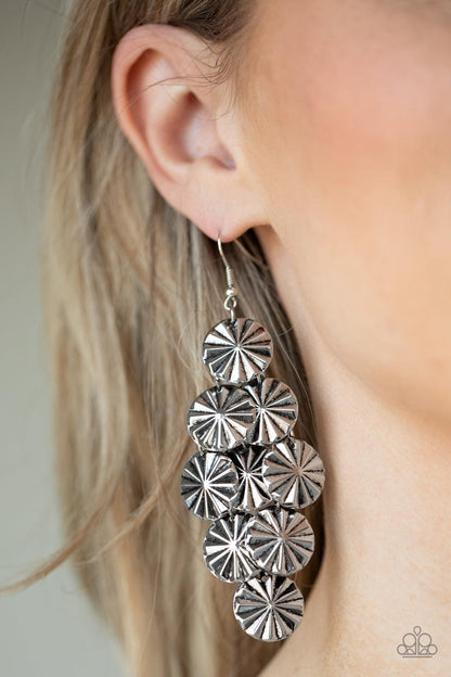 Paparazzi Accessories - Star Spangled Shine - Silver Earrings - Bling by JessieK