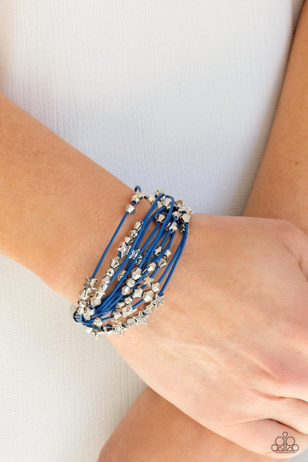 Paparazzi Accessories - Star-studded Affair - Blue Bracelet - Bling by JessieK