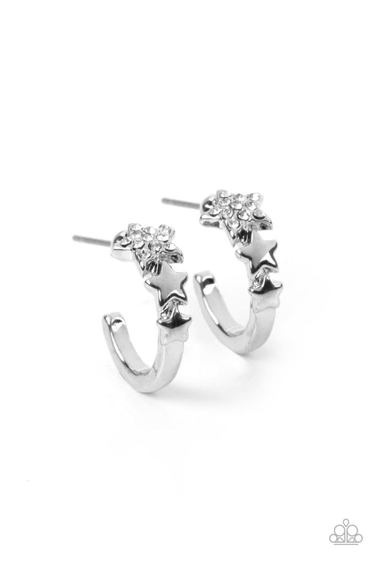 Paparazzi Accessories - Starfish Showpiece - White Dainty Hoop Earrings - Bling by JessieK