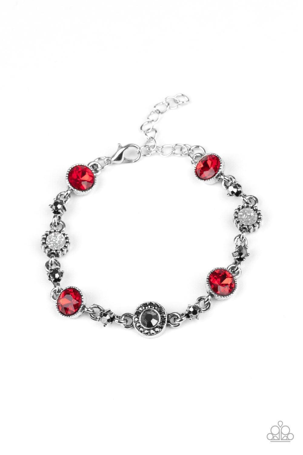Paparazzi Accessories - Stargazing Sparkle - Red Bracelet - Bling by JessieK