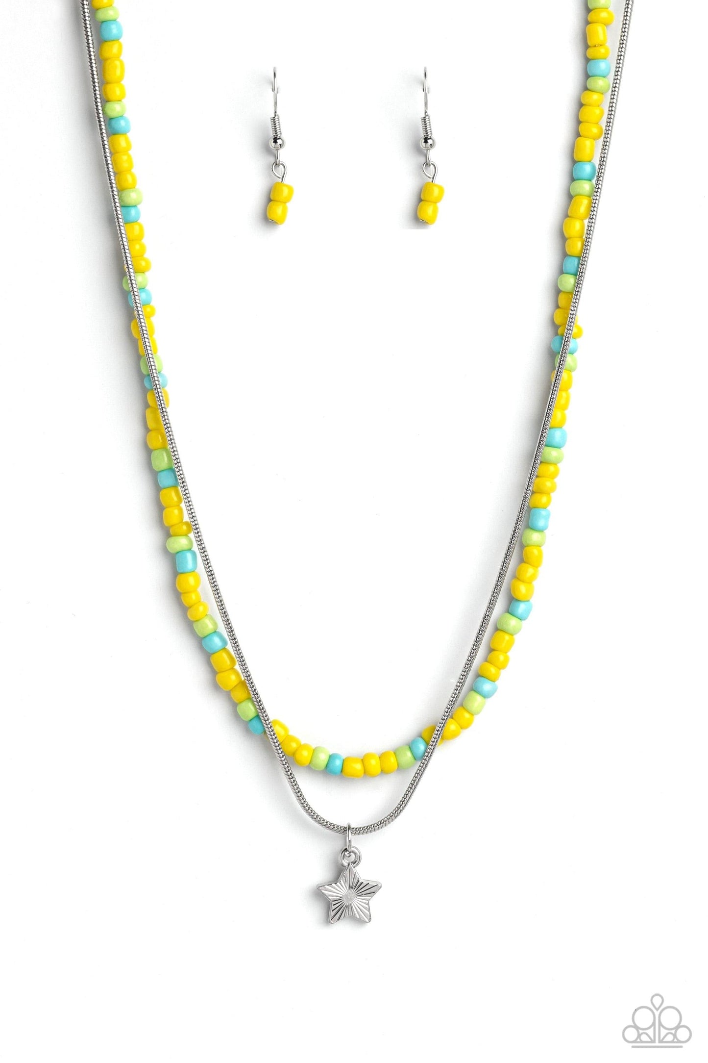 Paparazzi Accessories - Starry Serendipity - Yellow Necklace - Bling by JessieK