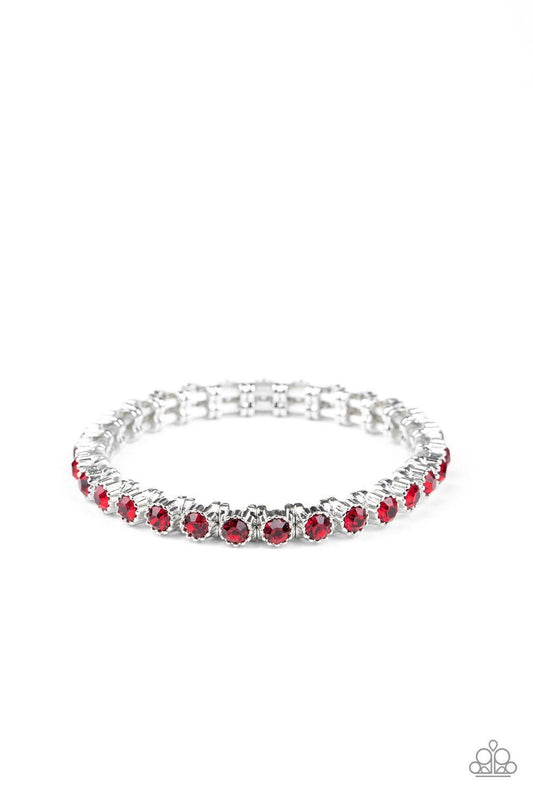 Paparazzi Accessories - Starry Social - Red Bracelet - Bling by JessieK