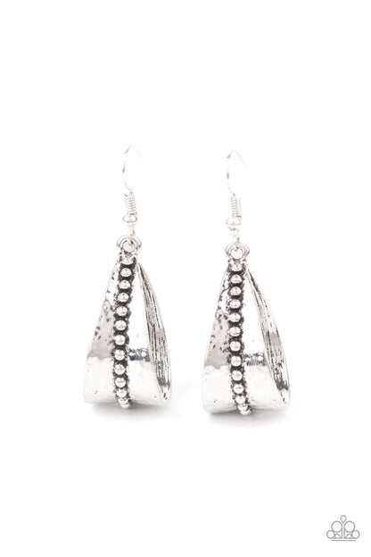 Paparazzi Accessories - Stirrup Some Trouble - Silver Earrings - Bling by JessieK