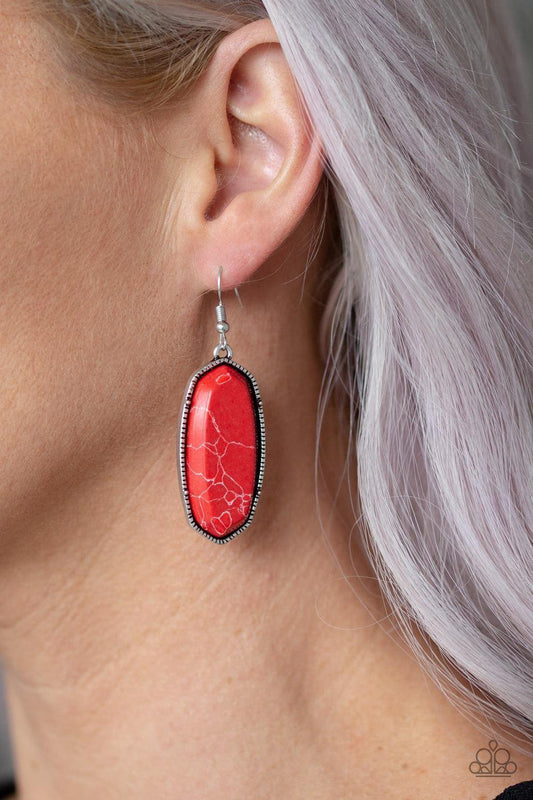 Paparazzi Accessories - Stone Quest - Red Earrings - Bling by JessieK