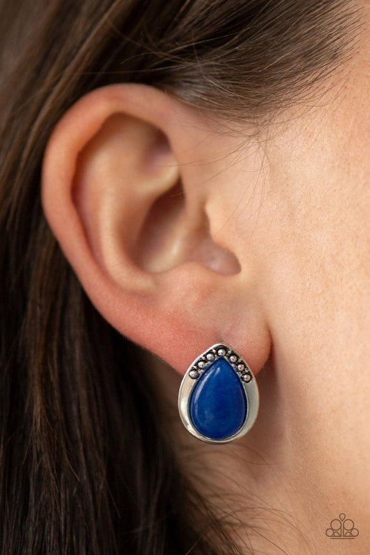 Paparazzi Accessories - Stone Spectacular - Blue Post Earring - Bling by JessieK