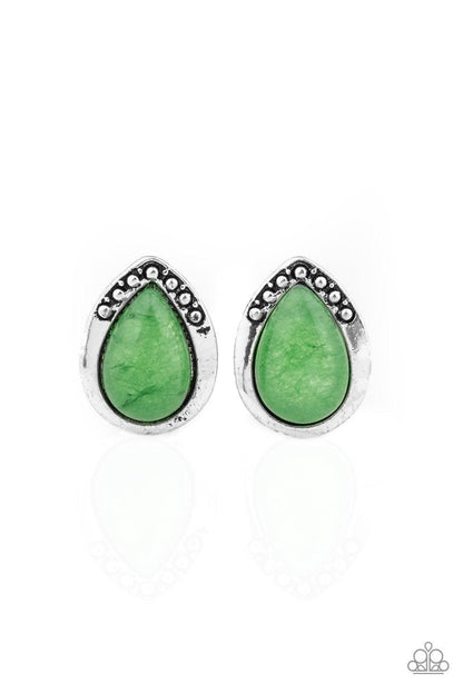 Paparazzi Accessories - Stone Spectacular - Green Earrings - Bling by JessieK