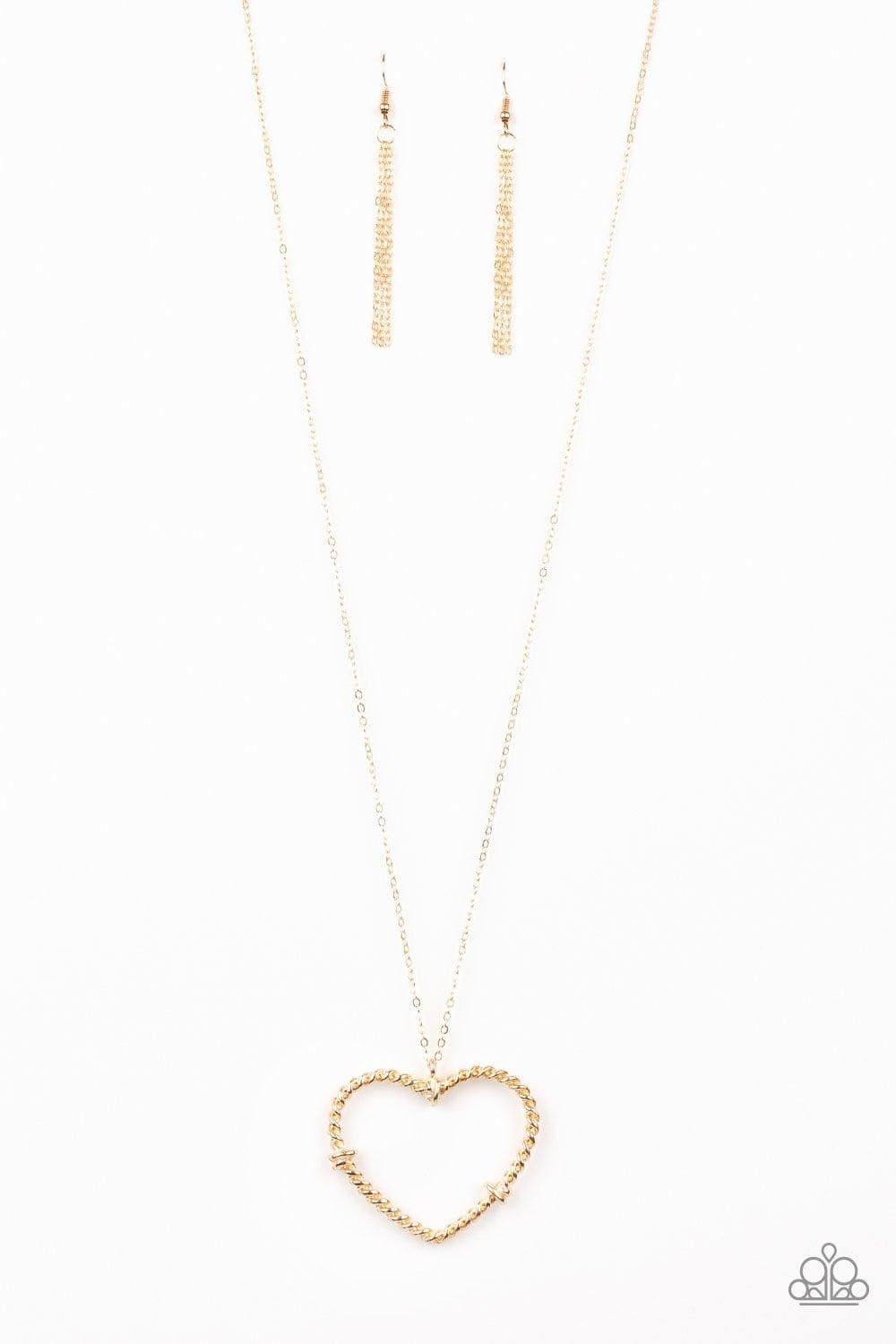 Paparazzi Accessories - Straight From The Heart - Gold Necklace - Bling by JessieK