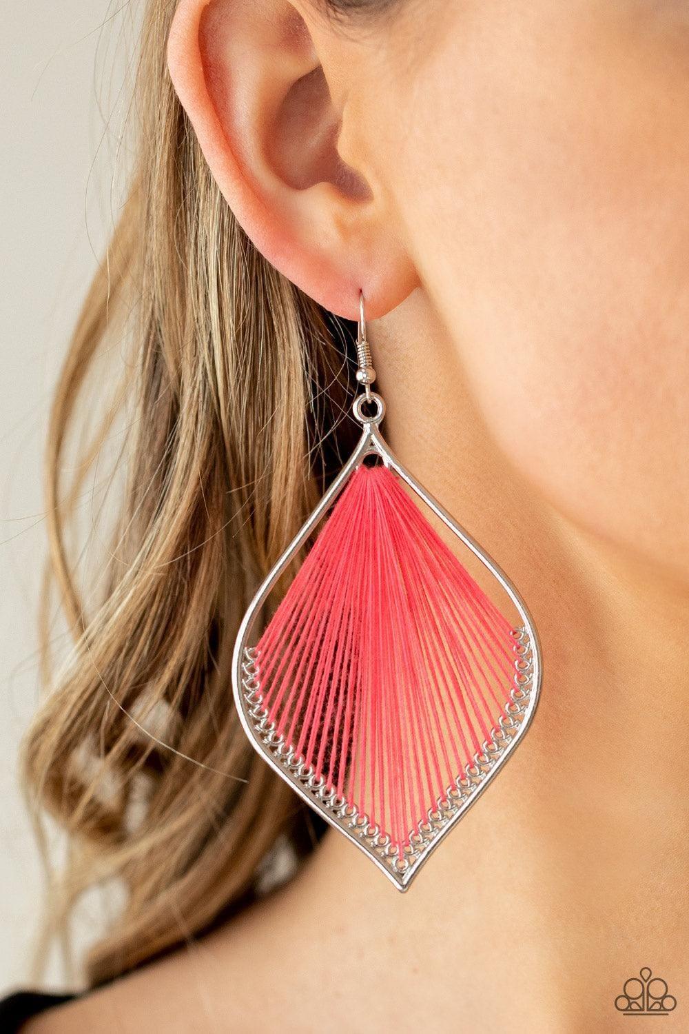 Paparazzi Accessories - String Theory - Pink Earrings - Bling by JessieK