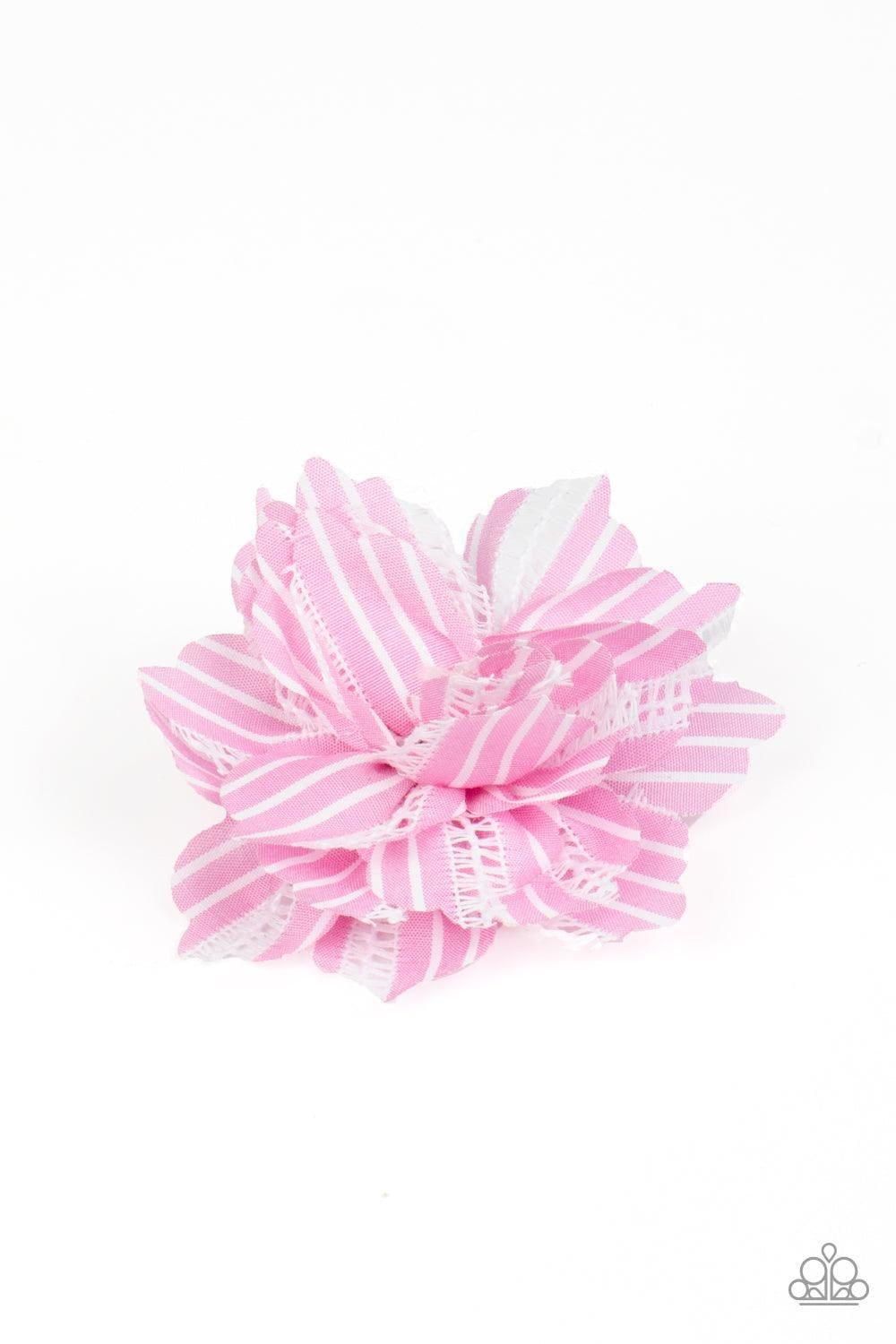 Paparazzi Accessories - Stripe For The Picking - Pink Hair Clip - Bling by JessieK