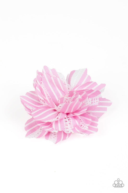 Paparazzi Accessories - Stripe For The Picking - Pink Hair Clip - Bling by JessieK