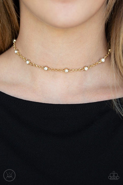 Paparazzi Accessories - Stunningly Stunning - Gold Choker Necklace - Bling by JessieK