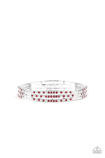 Paparazzi Accessories - Suburban Scene - Red Bracelet - Bling by JessieK