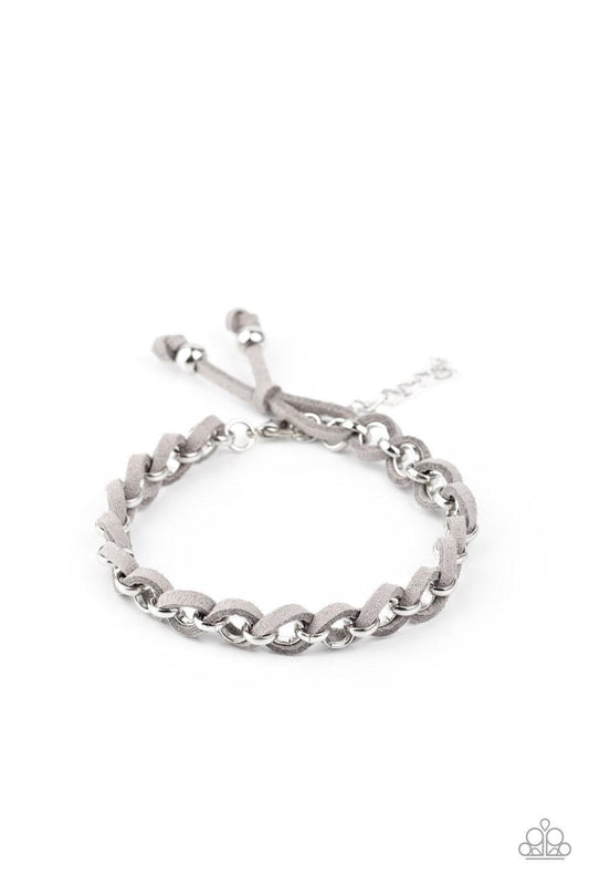 Paparazzi Accessories - Suede Side To Side - Silver Urban Bracelet - Bling by JessieK