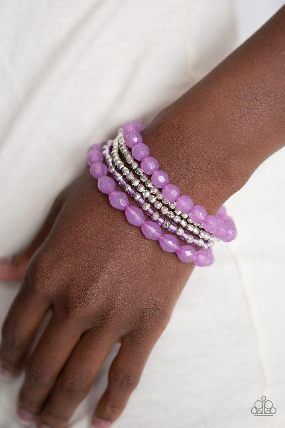 Paparazzi Accessories - Sugary Sweet - Purple Bracelet - Bling by JessieK