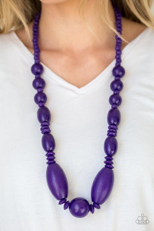 Paparazzi Jewelry Summer Breezin Purple Wooden Necklace Bling Bling by JessieK