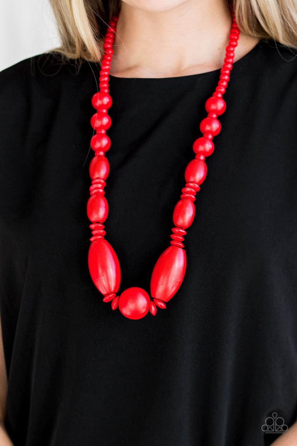 Paparazzi Accessories - Summer Breezin - Red Necklace - Bling by JessieK