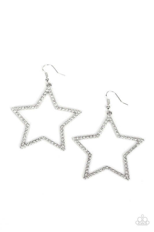 Paparazzi Accessories - Supernova Sparkle - White Earrings - Bling by JessieK