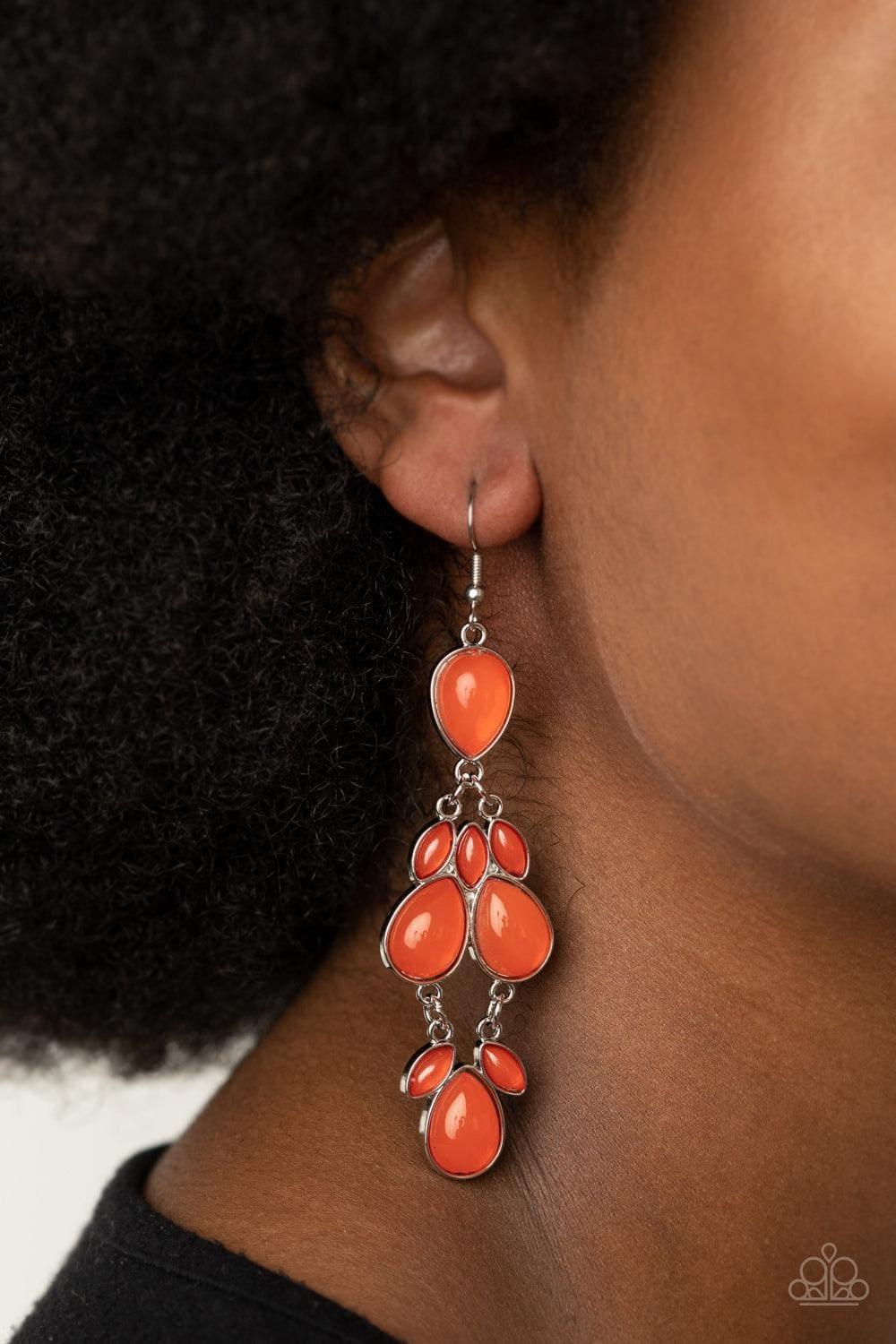 Paparazzi Accessories - Superstar Social - Orange Earrings - Bling by JessieK
