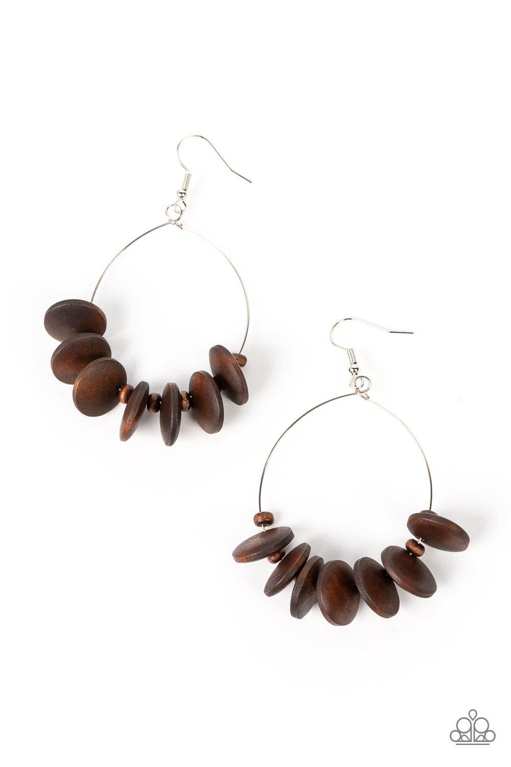 Paparazzi Accessories - Surf Camp - Brown Earrings - Bling by JessieK