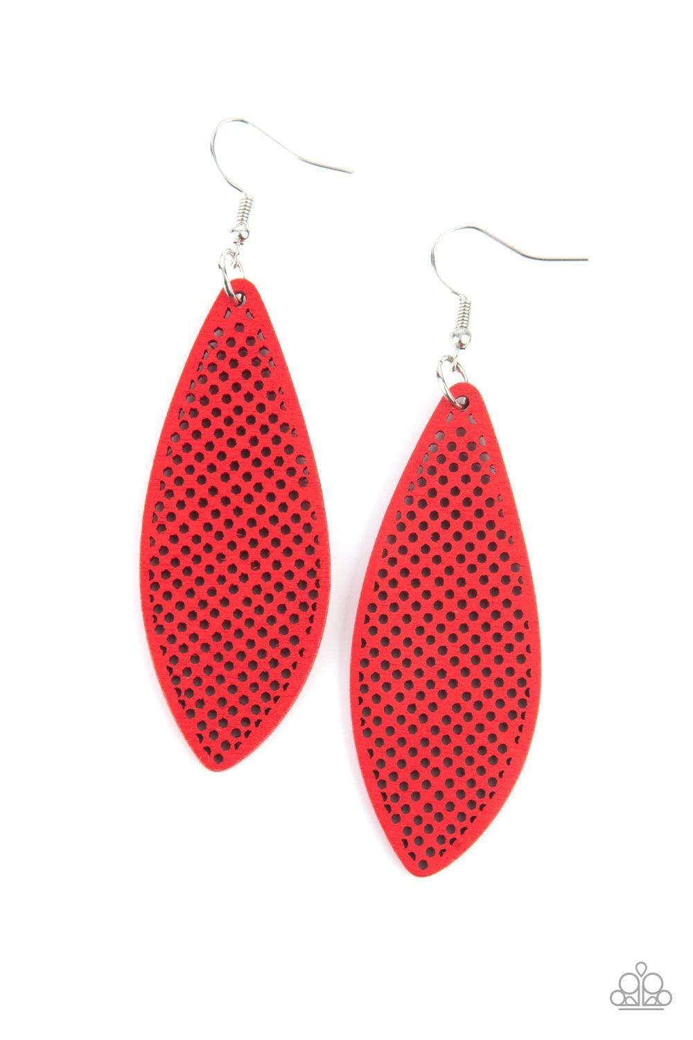 Paparazzi Accessories - Surf Scene - Red Earrings - Bling by JessieK