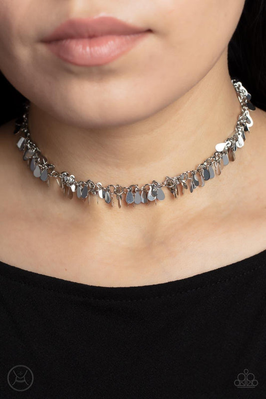 Paparazzi Accessories - Surreal Shimmer - Silver Choker Necklace - Bling by JessieK