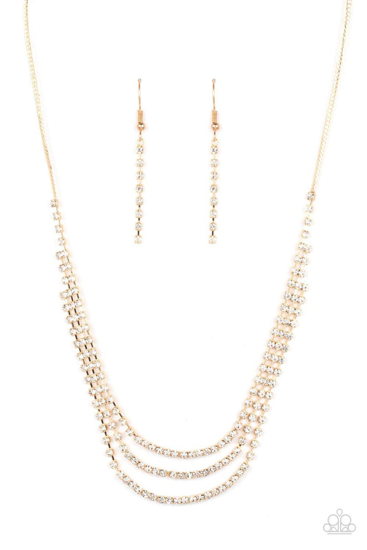 Paparazzi Accessories - Surreal Sparkle - Gold Necklace - Bling by JessieK