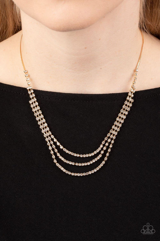 Paparazzi Accessories - Surreal Sparkle - Gold Necklace - Bling by JessieK