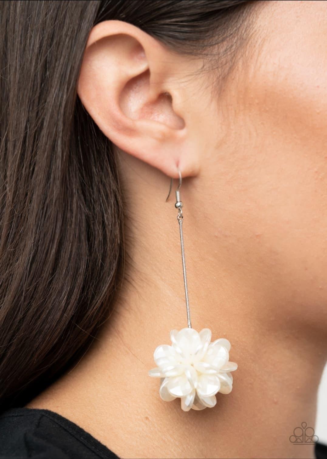 Paparazzi Accessories - Swing Big - White Earring - Bling by JessieK
