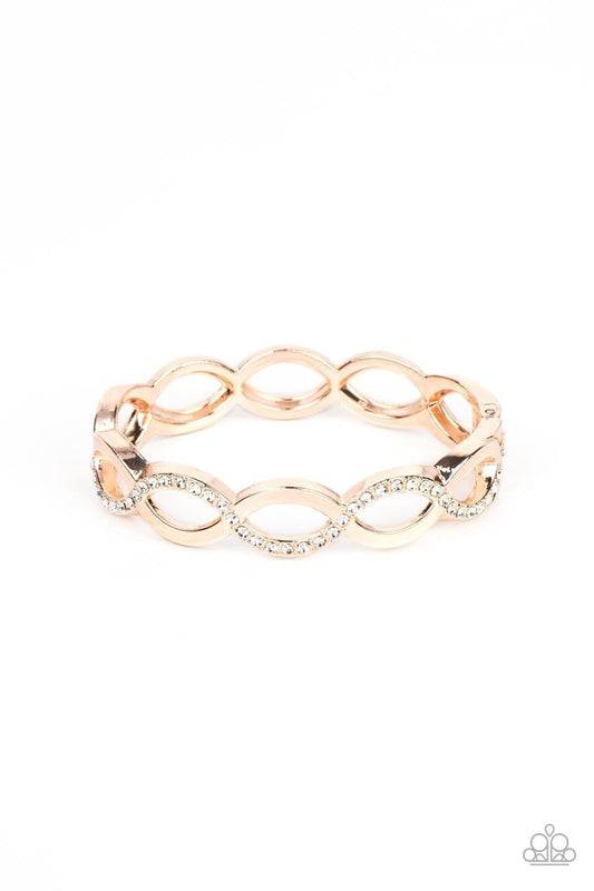 Paparazzi Accessories - Tailored Twinkle - Rose Gold Bracelet - Bling by JessieK