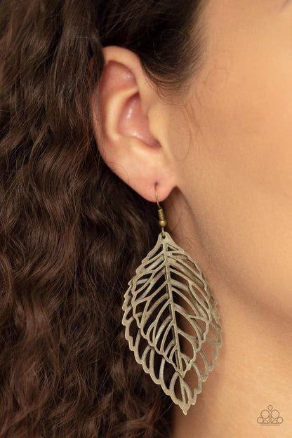 Paparazzi Accessories - Take It Or Leaf It - Brass Earrings - Bling by JessieK