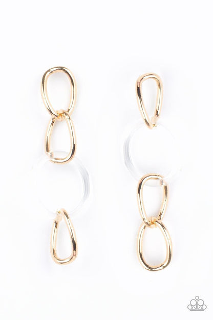 Paparazzi Accessories - Talk In Circles - Gold Earrings - Bling by JessieK