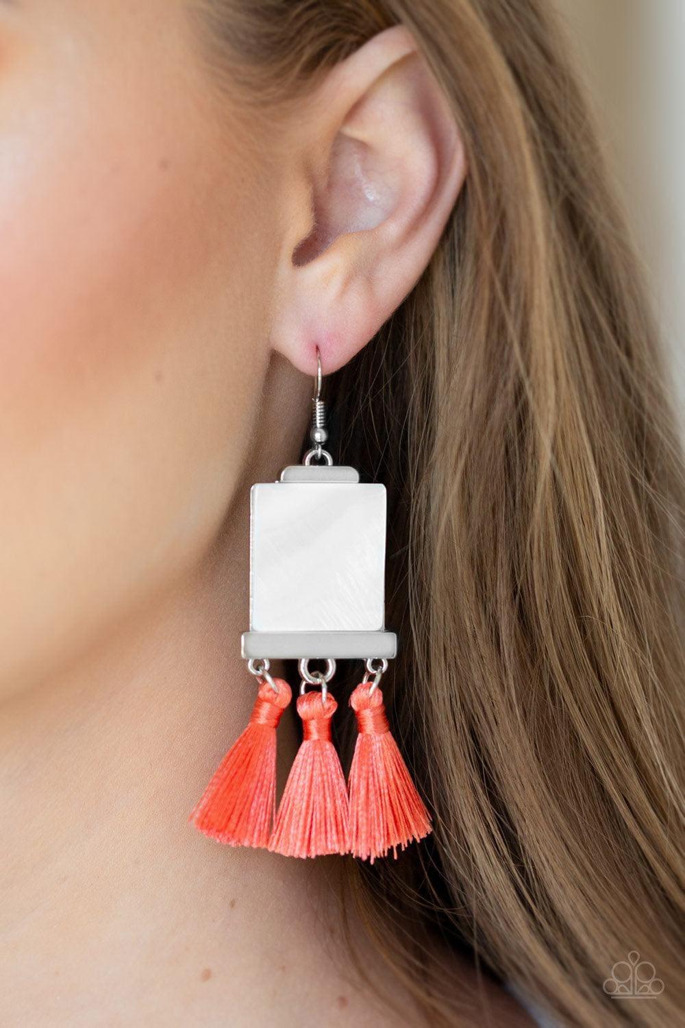 Paparazzi Accessories - Tassel Retreat - Orange Earrings - Bling by JessieK
