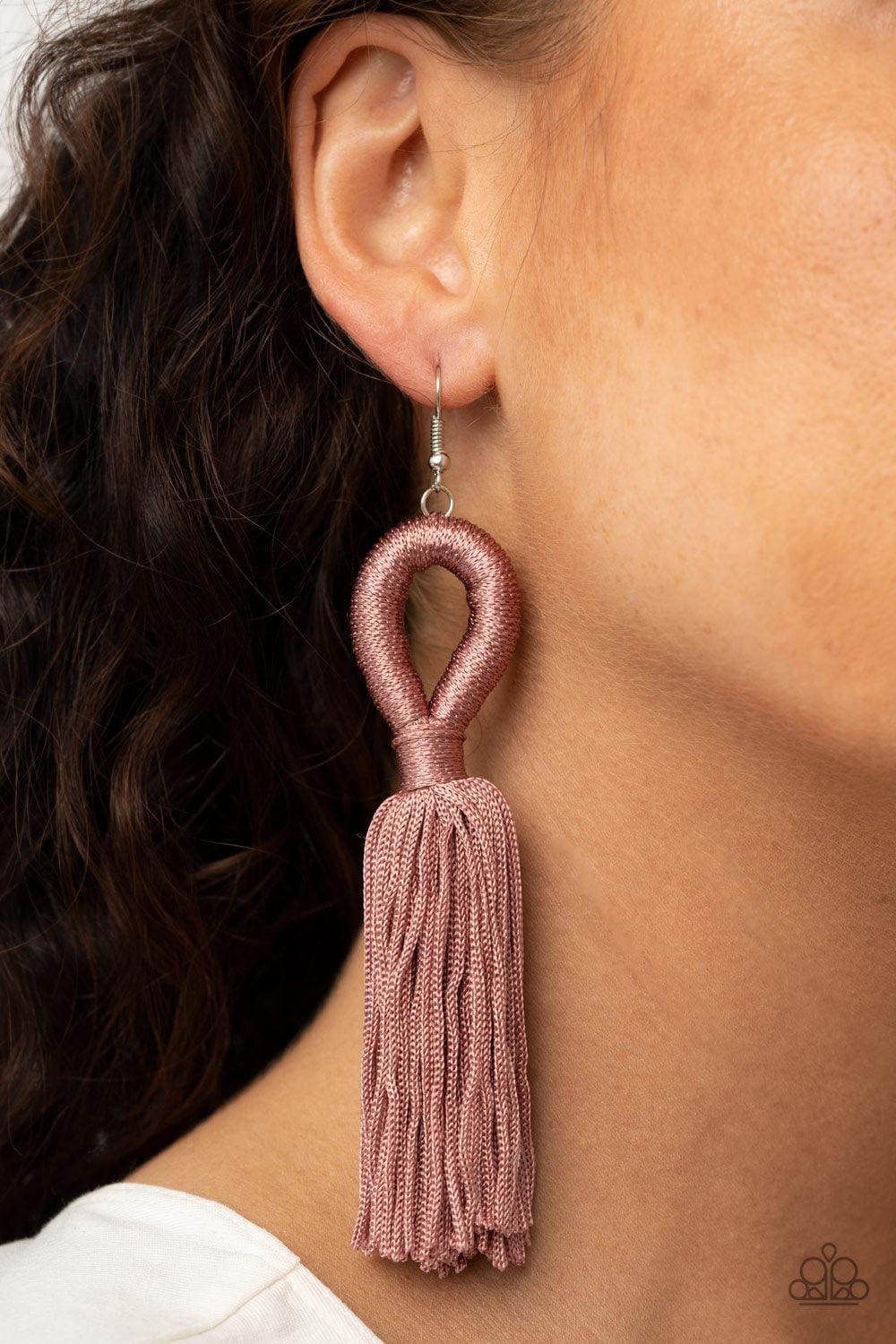 Paparazzi Accessories - Tassels And Tiaras - Pink Earrings - Bling by JessieK