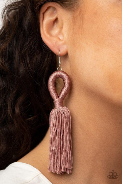 Paparazzi Accessories - Tassels And Tiaras - Pink Earrings - Bling by JessieK